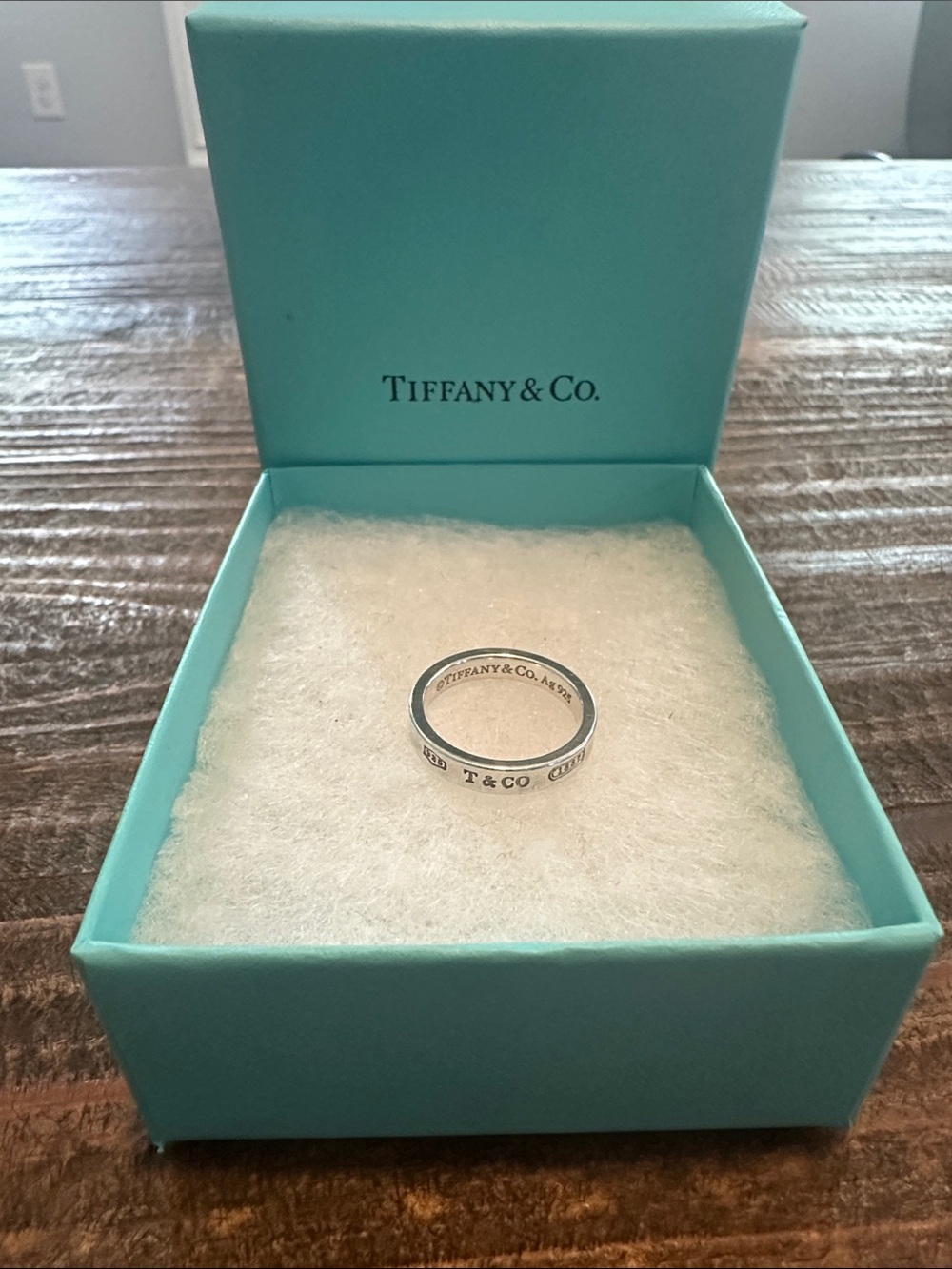 Tiffany & Co. Sterling Silver Ring with Signature Blue Box